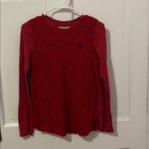 Abercrombie kids red lace long sleeve size: 13/14